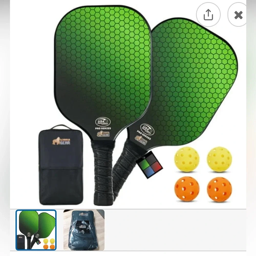 NWT Gorilla Gear Pickleball Two Player Set with Carrier Bag - Picture 1 of 5